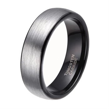 Tungsten Carbide Ring 6 mm Mat Slebet