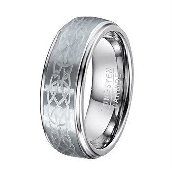 Ring Tungsten Celtic Steel Design