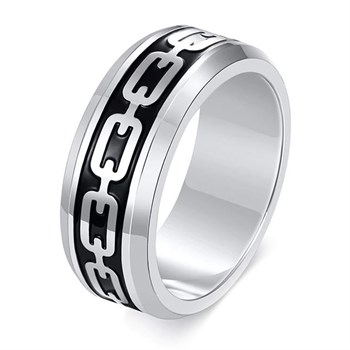 Ring Chain Black & Steel Design