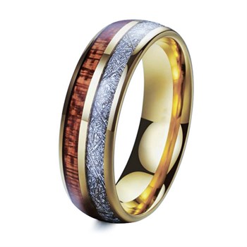 Ring Gold, Wood & Silver Design