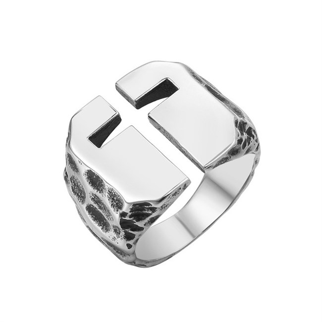 Ring Kors Massiv Rustik Design