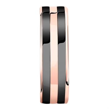 Rose Gold Ring med Sorte striber fra Maserati