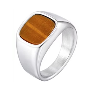 Ring Silver Steel & Tiger eye