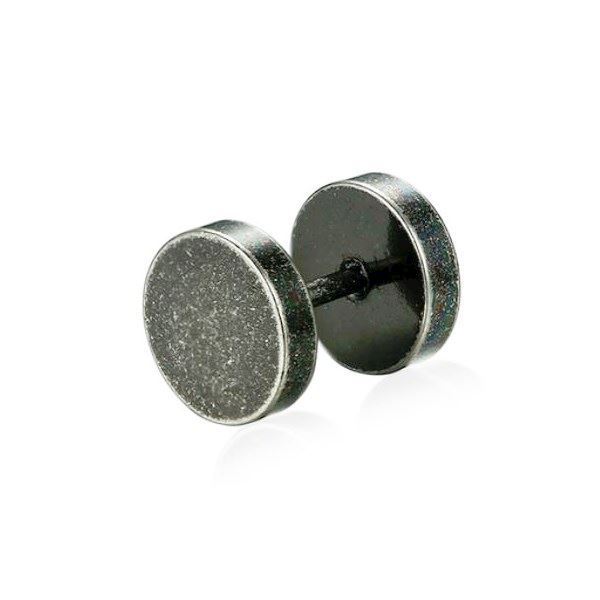 8 mm Stud Ørering Rustik Grå Stål