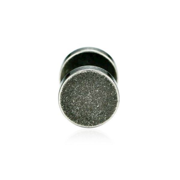 8 mm Stud Ørering Rustik Grå Stål