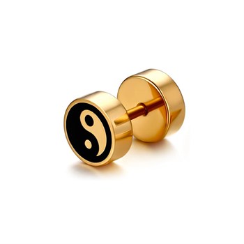 Stud Ørering Yin Yang 8 mm Guld Design