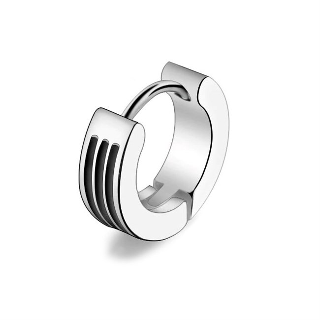 Maskulin Ørering Tripple Black Stripe