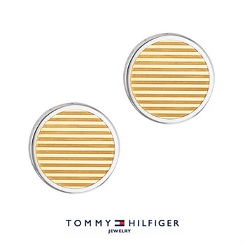 Tommy Hilfiger Manchetknapper Guld Stribet