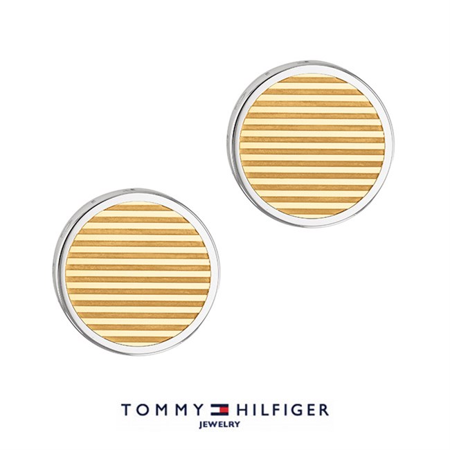 Tommy Hilfiger Manchetknapper Guld Stribet