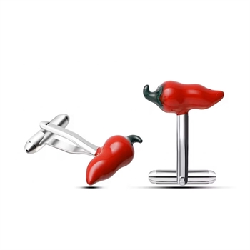Lækre manchetknapper med rød chili.