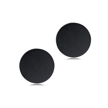 Manchetknapper Sorte Runde Mat Slebet