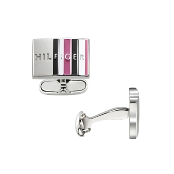 Tommy Hilfiger Pink & Blå striber Manchetknapper