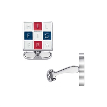 Tommy Hilfiger blå/hvid/røde ternede Manchetknapper