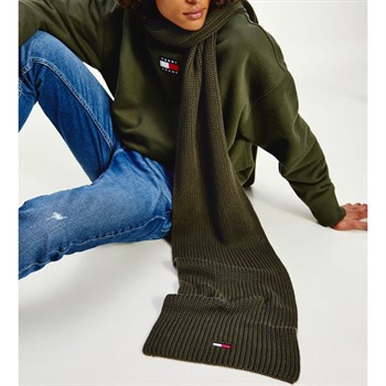 Tommy Jeans Basic Rib Scarf Olivengrøn