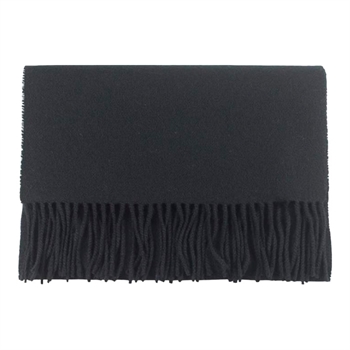 Stilrent uld halstørklæde i sort fra Portia