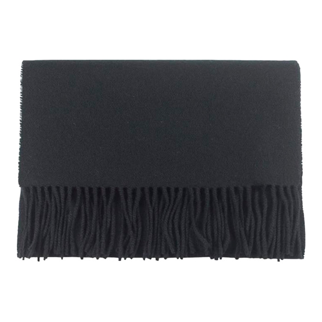 Stilrent uld halstørklæde i sort fra Portia