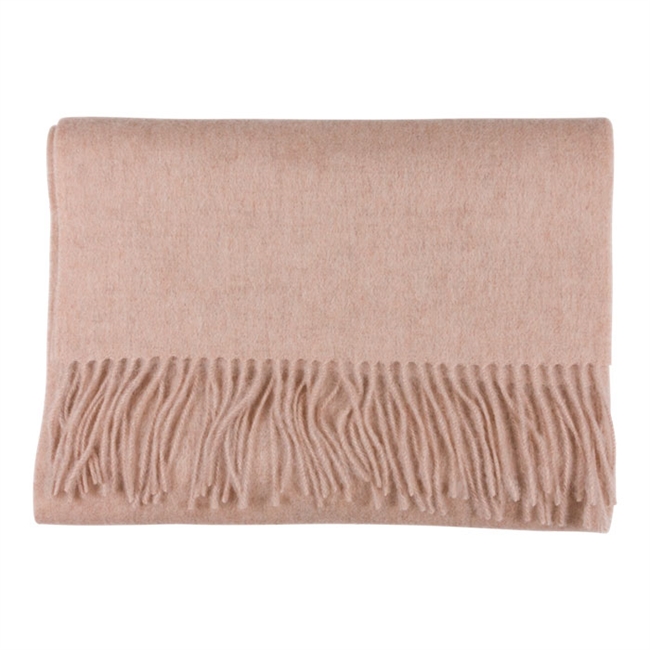 Stilrent uld halstørklæde i beige fra Portia