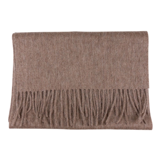 Stilrent uld halstørklæde i brun fra Portia