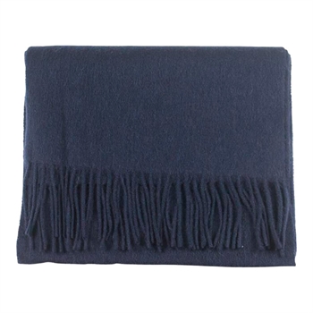 Stilrent uld halstørklæde i navy fra Portia