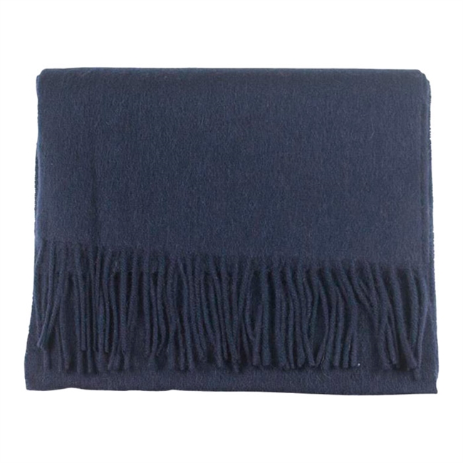 Stilrent uld halstørklæde i navy fra Portia