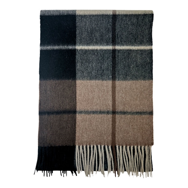 Ternet uld halstørklæde i brun fra Portia