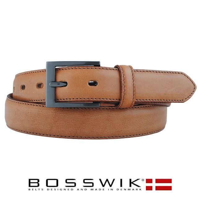 Bælte Bosswik Læder Mellembrun 30 mm