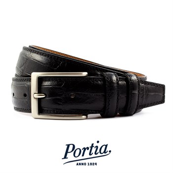 Portia Bælte Croco Design Italy Sort