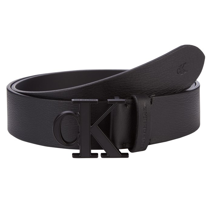 strubehoved Forblive smække Calvin Klein Bælte Mono Plaque Sort Læder