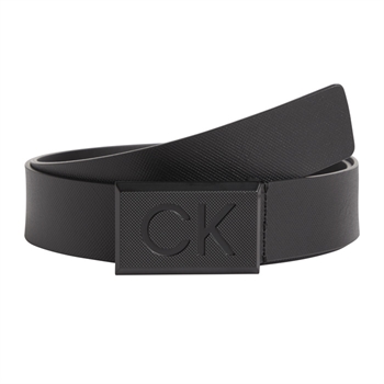 Calvin Klein Sort Bælte Plaque CK Logo