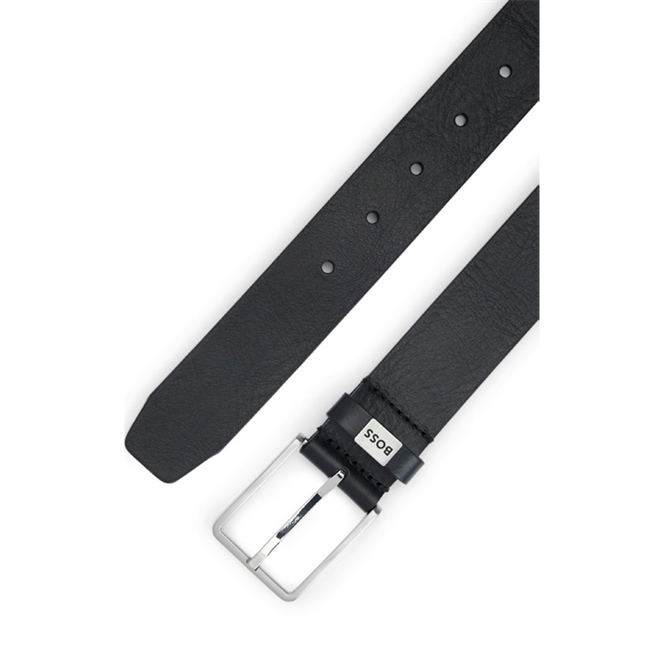 Moderne læderbælte i sort fra BOSS