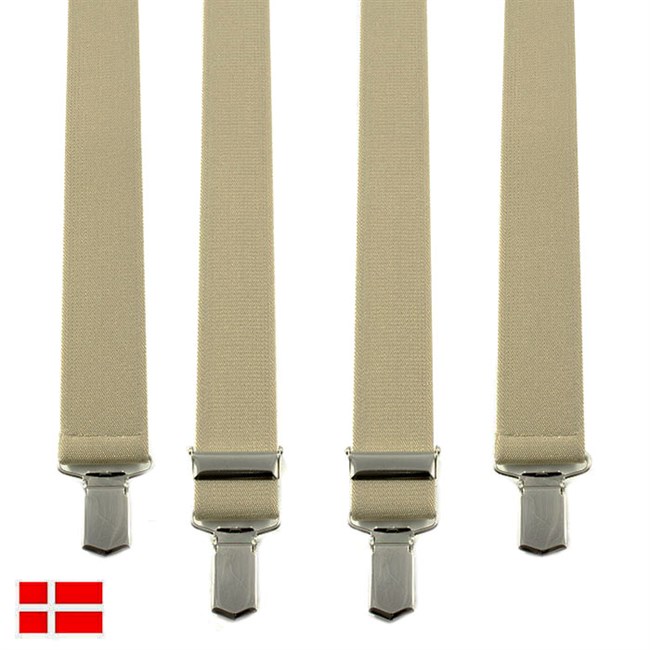 Klassiske Brede H-Seler Beige 4-Clips