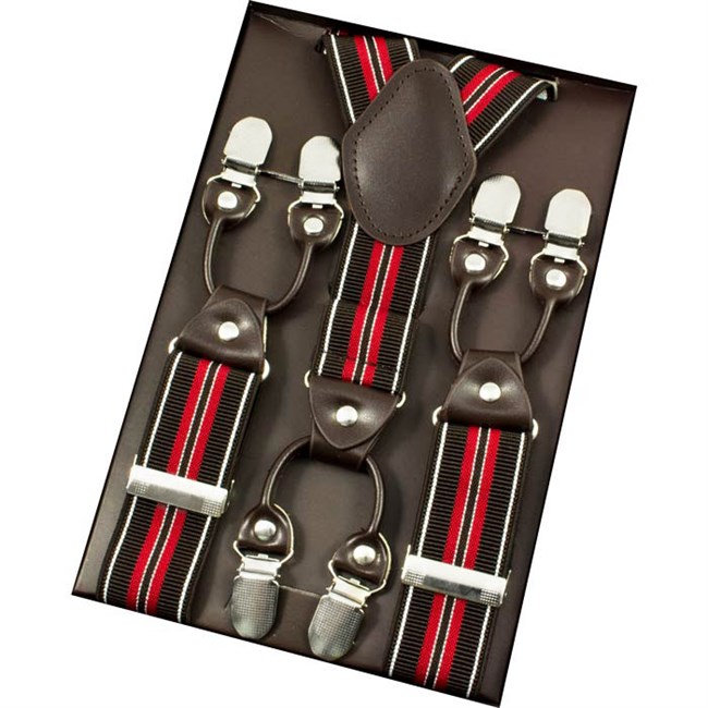 BestMan Y-Sele 6-Clips Dark Brown/Red