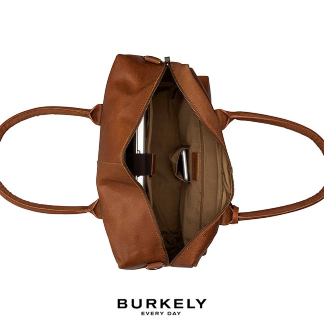Arbejdstaske Burkely Vintage Cognac Læder
