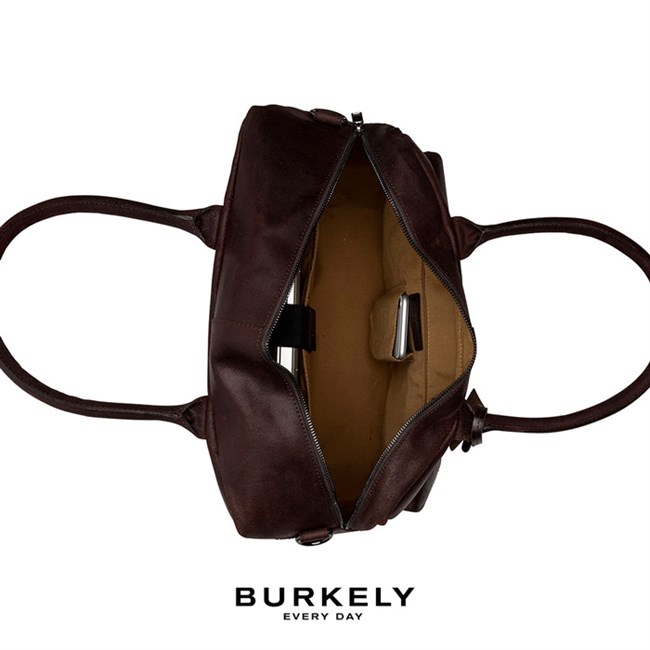 Arbejdstaske Burkely Vintage Dark Brown Læder