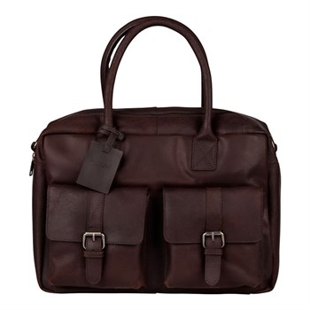Arbejdstaske Burkely Vintage Dark Brown Læder
