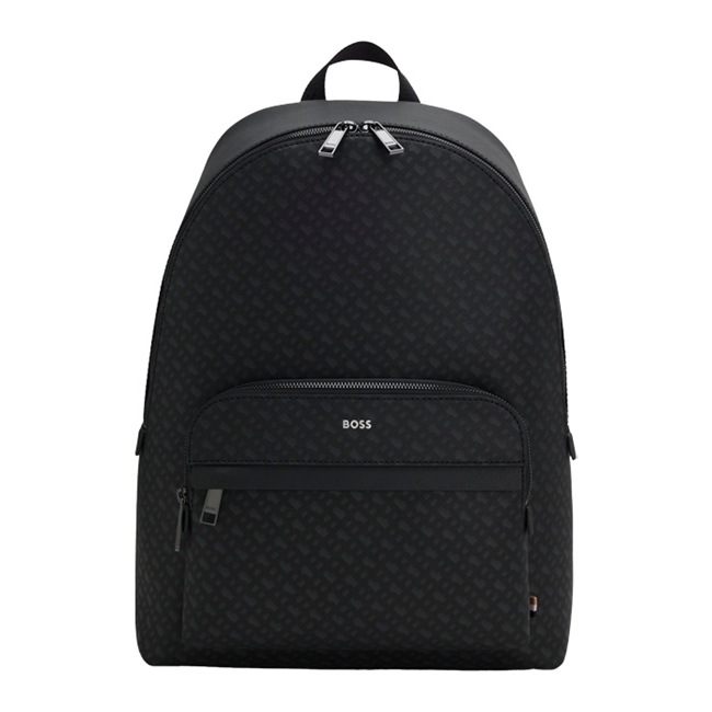 Moderne sort rygsæk med mønster fra BOSS