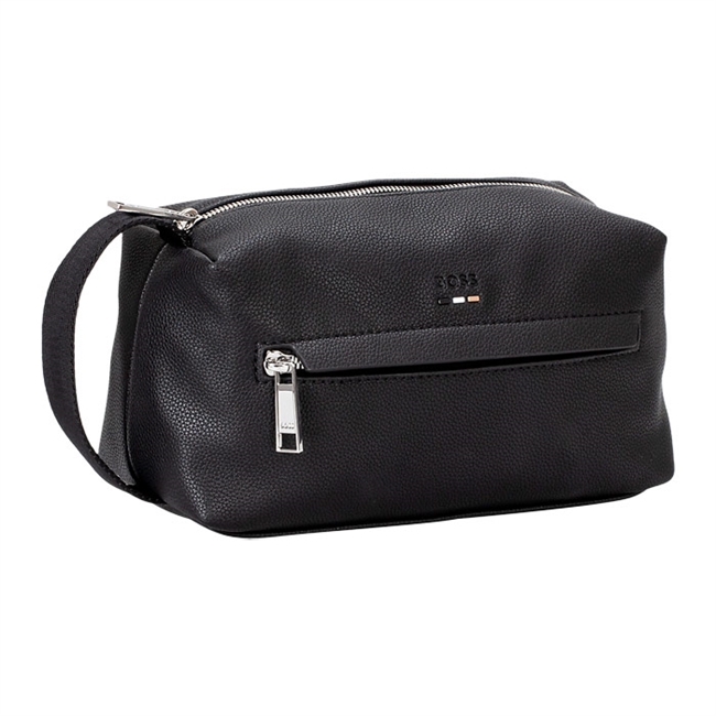 Lækker toilettaske i sort med logo fra BOSS