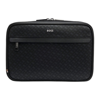 Lækker toilettaske i sort med logo fra BOSS