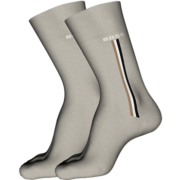 Smarte beige bomuld sokker fra BOSS med logo detaljer.