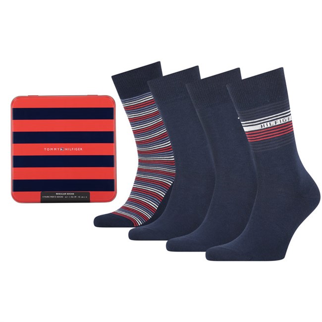  Gaveæske Tommy Hilfiger 4-pak Strømper Navy