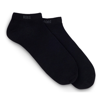 Lækker 2-pak sorte ankel sokker fra BOSS med logo