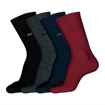 Gaveæske med 4 par logo strømper fra BOSS