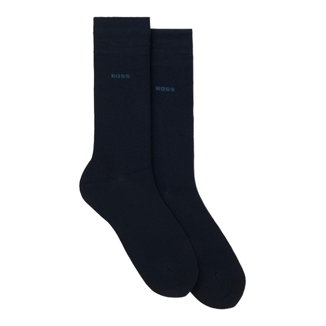 2-pak navy bambus sokker fra BOSS med logo