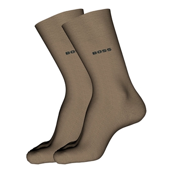 2-pak brune bambus sokker fra BOSS med logo