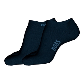 2-pak navy ankel sokker fra BOSS med logo