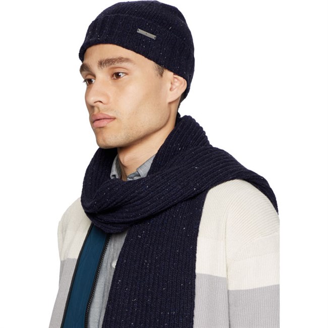 TH Beanie Navy Blå Elevated Essential