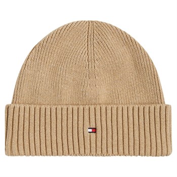 Strik Hue Hilfiger Essential Rib short Beanie Sandfarvet