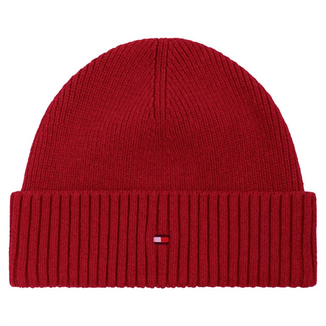 Strik Hue Hilfiger Essential Rib short Beanie Rød