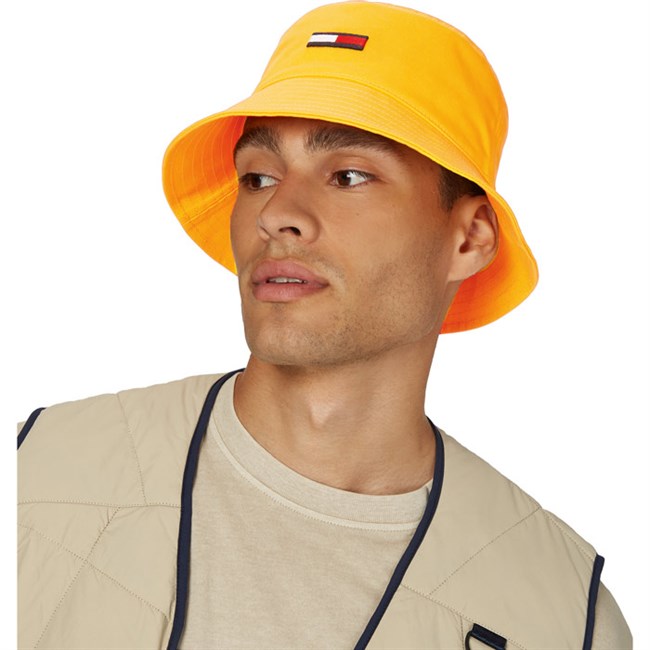 Classic Tommy Hilfiger Flag Bucket Hat Yellow