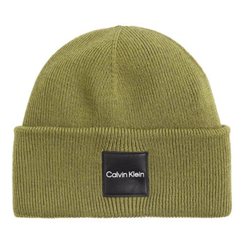 Calvin Klein Fine Cotton Rib Beanie Grøn